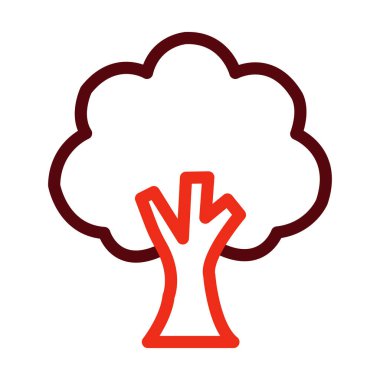 Kişisel ve ticari kullanım için Ağaç Vektörü Kalın Çizgisi İki Renk Simgesi