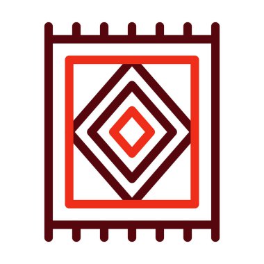 Kişisel ve ticari kullanım için Halı Vektörü Kalın Çizgisi İki Renk Simgesi