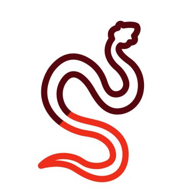 Yılan Vektörü Kalın Çizgisi Kişisel ve Ticari Kullanım İçin İki Renk Simgesi