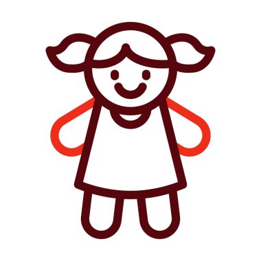 Bebek Vektörü Kalın Çizgisi Kişisel ve Ticari Kullanım İçin İki Renk Simgesi