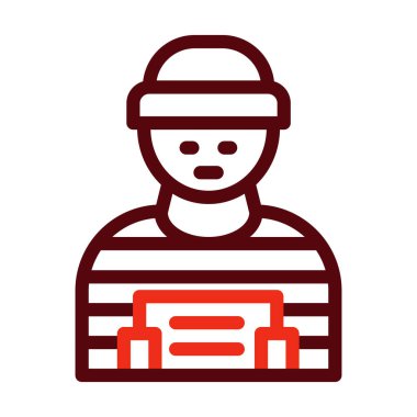 Kişisel ve ticari kullanım için Kriminal Vektör Kalın Çizgisi İki Renk Simgesi