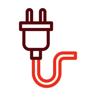 Kişisel ve ticari kullanım için Tak Vektörü Kalın Çizgisi İki Renk Simgesi