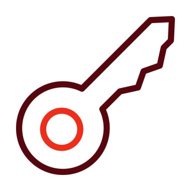 Kişisel ve Ticari Kullanım İçin Anahtar Vektör Kalın Çizgisi İki Renk Simgesi