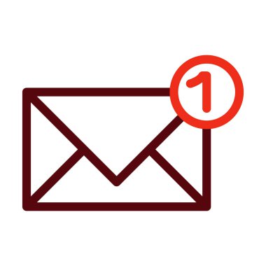 Kişisel ve Ticari Kullanım İçin İleti Vektörü Kalın Çizgisi İki Renk Simgesi