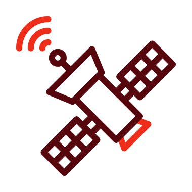 Kişisel ve ticari kullanım için Uydu Vektörü Kalın Çizgisi İki Renk Simgesi