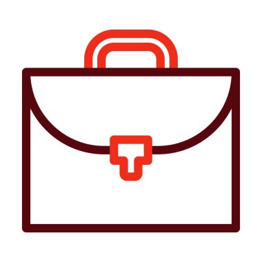 Kişisel ve Ticari Kullanım İçin Evrak Çantası Vektör Kalın Çizgisi İki Renk Simgesi