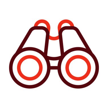 Dürbün Kalın Çizgi İki Renk Simgesi Kişisel ve Ticari Kullanım İçin