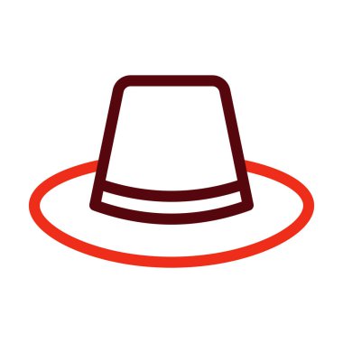 Kişisel ve ticari kullanım için Şapka Vektör Kalın Çizgisi İki Renk Simgesi