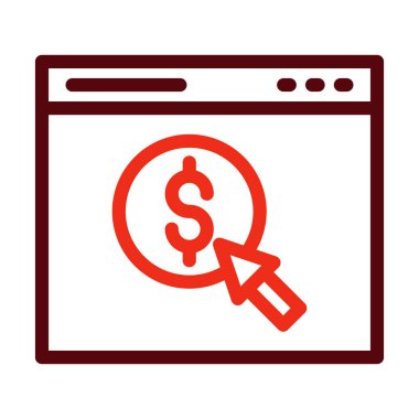 Çevrimiçi Ödeme Vektörü Kalın Çizgi Kişisel ve Ticari Kullanım İçin İki Renk Simgesi