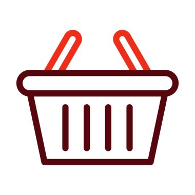 Kişisel ve ticari kullanım için Basket Vektörü Kalın Çizgi İki Renk Simgesi