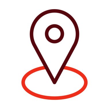 Kişisel ve ticari kullanım için Harita İşaretleyici Kalın Çizgi İki Renk Simgeleri