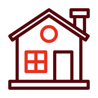 Kişisel ve ticari kullanım için Ev Vektörü Kalın Çizgisi İki Renk Simgesi