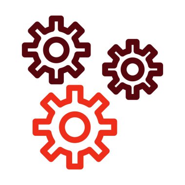 Kişisel ve ticari kullanım için Otomasyon Vektörü Kalın Çizgi İki Renk Simgeleri