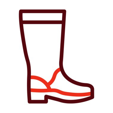 Kişisel ve ticari kullanım için Çizme Vektör Kalın Çizmesi İki Renk Simgesi
