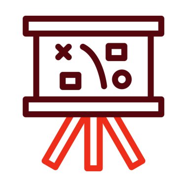 Kişisel ve Ticari Kullanım İçin Planlama Stratejisi Kalın Çizgi İki Renk Simgesi