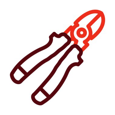 Kişisel ve ticari kullanım için Kablo Kesme Kalın Çizgisi İki Renk Simgesi