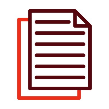 Kişisel ve ticari kullanım için Kağıt Vektör Kalın Çizgisi İki Renk Simgesi