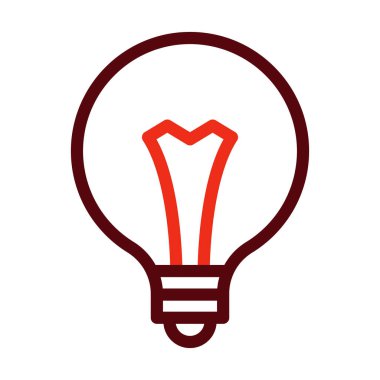 Ampul Vektörü Kalın Çizgi Kişisel ve Ticari Kullanım İçin İki Renk Simgesi