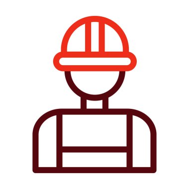 Kişisel ve ticari kullanım için Mühendis Vektör Kalın Çizgisi İki Renk Simgesi