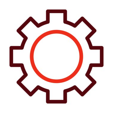 Kişisel ve ticari kullanım için Dişli Vektör Kalın Çizgisi İki Renk Simgesi