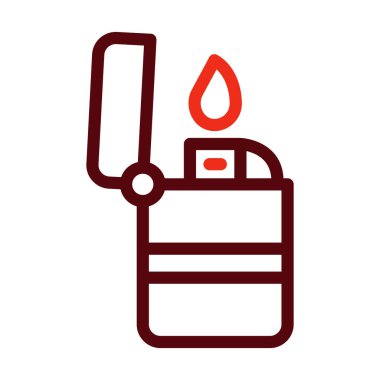 Kişisel ve Ticari Kullanım İçin Daha Hafif Vektör Kalın Çizgisi İki Renk Simgesi