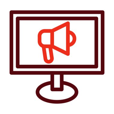 Dijital Ajans Vektör Kalın Çizgi Kişisel ve Ticari Kullanım İçin İki Renk Simgesi