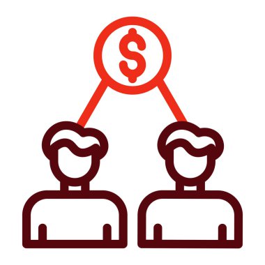 Kişisel ve Ticari Kullanım İçin Hissedar Vektör Kalın Çizgisi İki Renk Simgesi