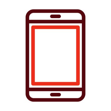 Kişisel ve Ticari Kullanım İçin Akıllı Telefon Vektör Kalın Çizgisi İki Renk Simgesi