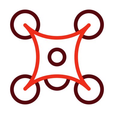 Kişisel ve ticari kullanım için Quadcopter Vektör Kalın Çizgi İki Renk Simgeleri
