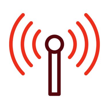 Kişisel ve ticari kullanım için Anten Vektör Kalın Çizgisi İki Renk Simgesi