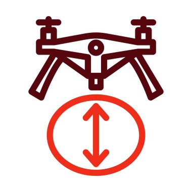 Kişisel ve ticari kullanım için Yükseklik Vektörü Kalın Çizgisi İki Renk Simgesi
