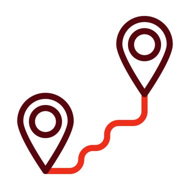 Yönlendirme Kalın Çizgisi Kişisel ve Ticari Kullanım İçin İki Renk Simgesi