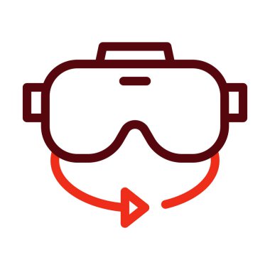 Sanal Gerçeklik Vektörü Kalın Çizgi Kişisel ve Ticari Kullanım İçin İki Renk Simgesi