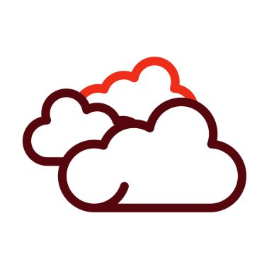 Kişisel ve ticari kullanım için Bulut Vektörü Kalın Çizgisi İki Renk Simgesi