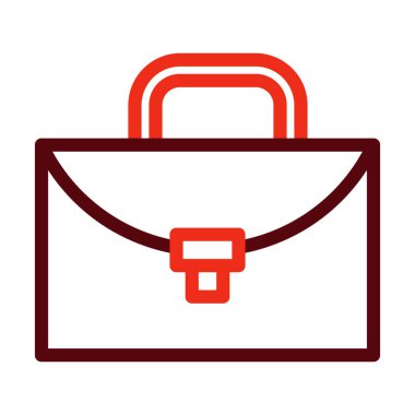 Kişisel ve Ticari Kullanım İçin Evrak Çantası Vektör Kalın Çizgisi İki Renk Simgesi