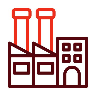 Kişisel ve ticari kullanım için Fabrika Vektör Kalın Çizgisi İki Renk Simgesi