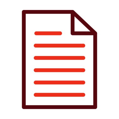 Kişisel ve Ticari Kullanım İçin Belge Vektörü Kalın Satırı İki Renk Simgesi