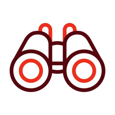 Dürbün Kalın Çizgi İki Renk Simgesi Kişisel ve Ticari Kullanım İçin