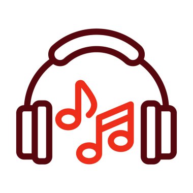 Kişisel ve ticari kullanım için Müzik Vektörü Kalın Çizgisi İki Renk Simgesi