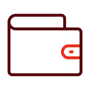 Cüzdan Vektör Kalın Çizgisi Kişisel ve Ticari Kullanım İçin İki Renk Simgesi