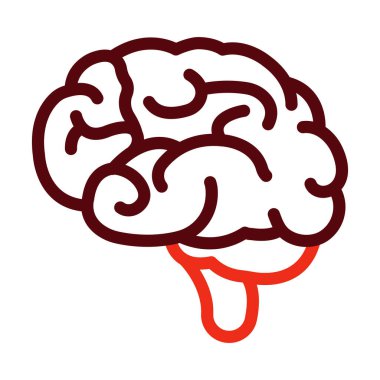 Kişisel ve ticari kullanım için Beyin Vektörü Kalın Çizgisi İki Renk Simgesi