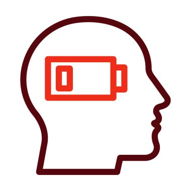 Yorgun Vektör Kalın Çizgisi Kişisel ve Ticari Kullanım İçin İki Renk Simgesi