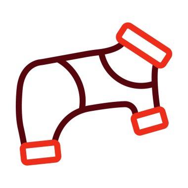 Kişisel ve Ticari Kullanım İçin Giysi Vektörü Kalın Çizgisi İki Renk Simgesi