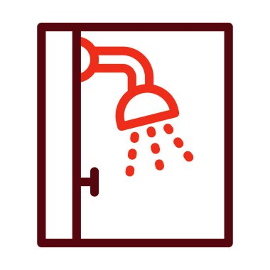 Kişisel ve ticari kullanım için Duş Vektörü Kalın Çizgisi İki Renk Simgesi