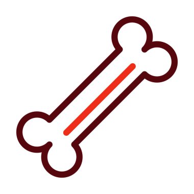 Kişisel ve ticari kullanım için Kemik Vektörü Kalın Çizgisi İki Renk Simgesi