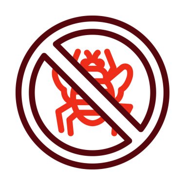 Kişisel ve ticari kullanım için Anti-Flea Vektör Kalın Çizgisi İki Renk Simgesi