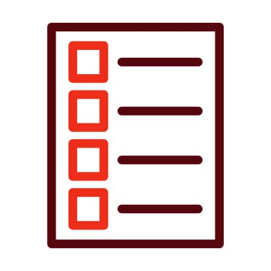 Alışveriş Listesi Vektör Kalın Çizgisi Kişisel ve Ticari Kullanım İçin İki Renk Simgesi