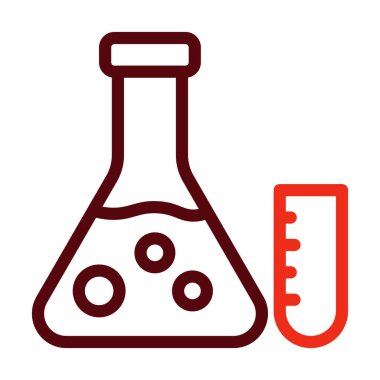 Kişisel ve ticari kullanım için Laboratuvar Vektör Kalın Çizgisi İki Renk Simgesi