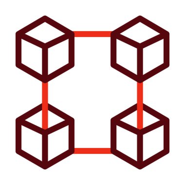 Kişisel ve Ticari Kullanım İçin İki Renk Simgesi Engelleme Zinciri Kalın Çizgisi