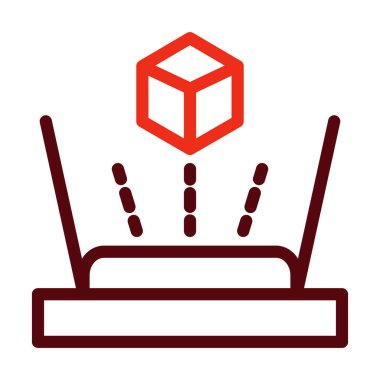 Kişisel ve ticari kullanım için Hologram Vektör Kalın Çizgisi İki Renk Simgesi